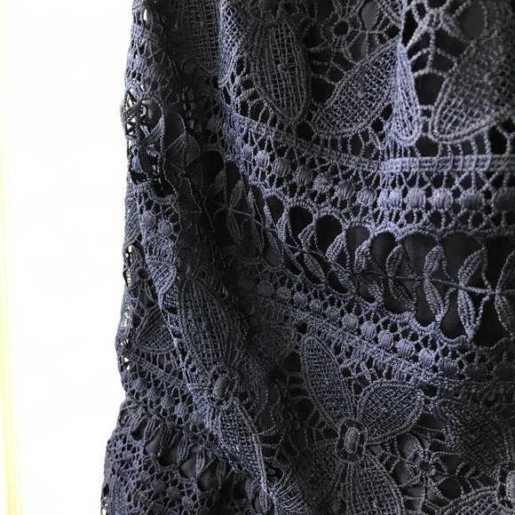 Laffaire Navy Blue Lace Romper - Picture 6 of 6